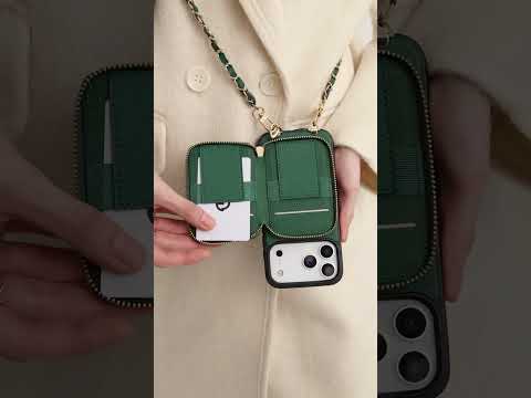 アリュールチェーンシリーズ - チェーンとスタンド付きウォレットフォンケース