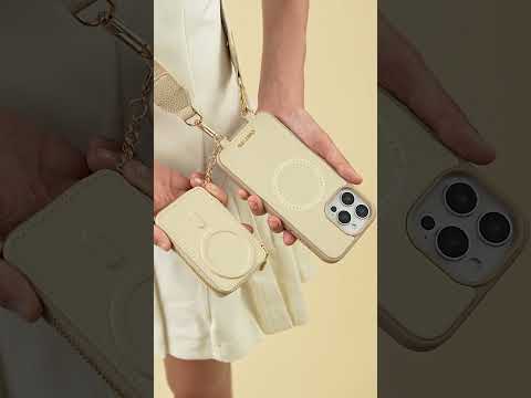 Original Design Set- Bicolor Webbing Crossbody Phone Case With Round Pouch Set