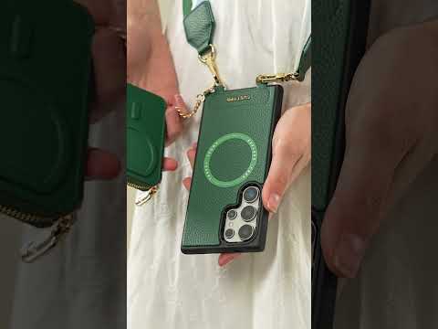 ユニークなデザインセット - Samsung Galaxy ワイヤレス充電ウェビングクロスボディ電話ケースラウンドポーチセット