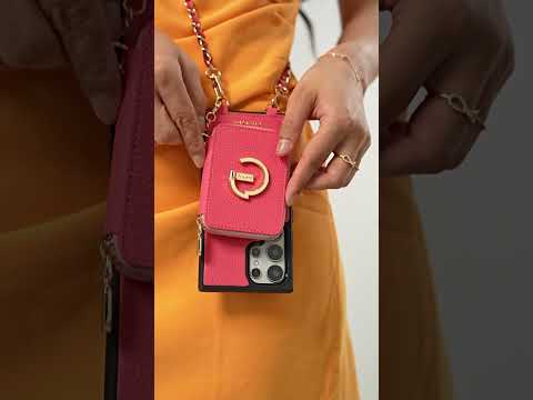 Allure Chainシリーズ - 取り外し可能なポーチとグリップ付きSamsungストラップワイヤレス充電電話ケース