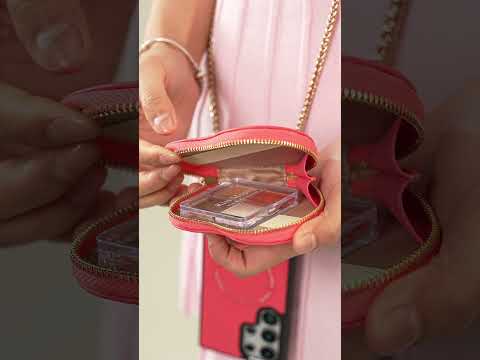 ハートツイストチェーン - カードスロットとショルダーストラップ付きSamsung Galaxyマグネット式携帯電話ケース