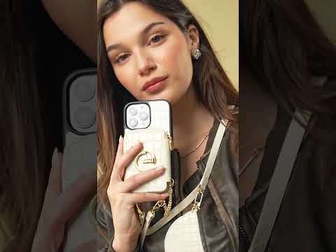 Crocodile Design Set- Detachable Wireless Charging Crossbody E-Stand Wallet Phone Case Round Pouch Set