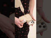 オリジナルデザインセット - ワイヤレス充電ウェビングクロスボディ電話ケースラウンドポーチセット