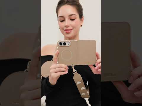 Original Design Set- Wireless Charging Webbing Crossbody Phone Case Round Pouch Set