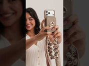 Silk Flair Set- Lychee Magnetic Phone Case with Wallet & Silk Chain