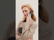 Original Design Set- Wireless Charging Webbing Crossbody Phone Case Round Pouch Set