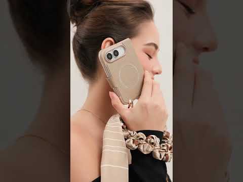 シルクフレアセット - iPhone Duo MagSafe対応折りたたみケース｜シルク調リストストラップ付き