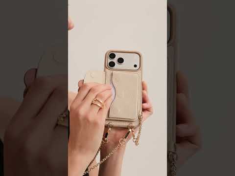 Delicate Metal Chain- Slim Wallet Phone Case with Crossbody Chain