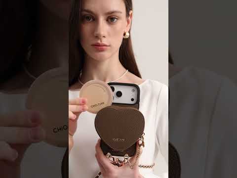 Allure Chain Series- iPhone Case with Heart Pouch & Chain Strap