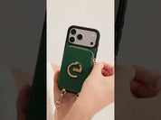 Delicate Metal Chain- iPhone Crossbody Case with Magnetic Card Holder