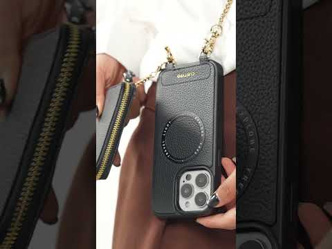 Slim Metal Chain- Removable Magnetic Phone Purse Case with Shoulder Strap