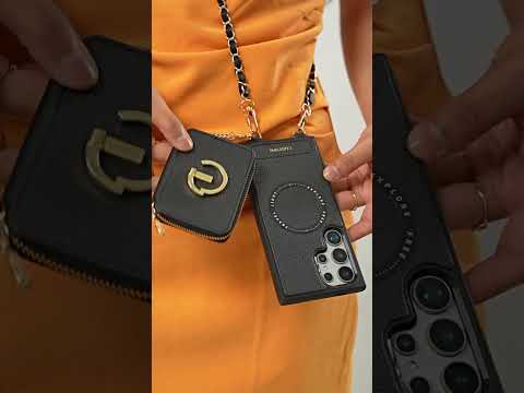 Allure Chain Series- Samsung Strap Wireless Charging Phone Case with Detachable Purse & Grip