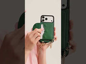 Delicate Metal Chain- Slim Wallet Phone Case with Crossbody Chain