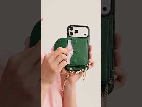 Delicate Metal Chain- Slim Wallet Phone Case with Crossbody Chain