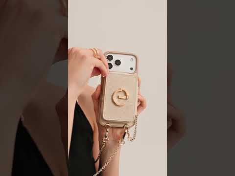 Delicate Metal Chain- iPhone Crossbody Case with Magnetic Card Holder