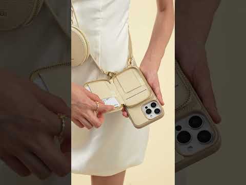 Original Design Set- Detachable Wireless Charging Crossbody Wallet Phone Case Round Pouch Set