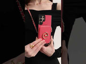 Allure Chain Series- Samsung Strap Wireless Charging Phone Case with Detachable Purse & Grip - Samsung S25 Ultra