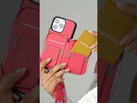 Original Design Set- Wireless Charging Webbing Crossbody Phone Case Round Pouch Set