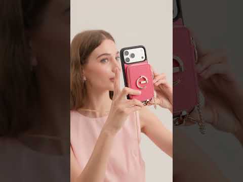 Delicate Metal Chain- iPhone Crossbody Case with Magnetic Card Holder