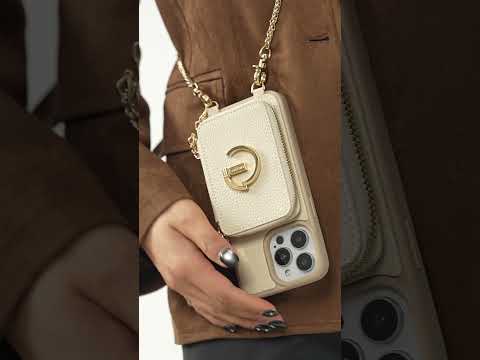 Slim Metal Chain- Magnetic Crossbody Phone Case with Card Holder