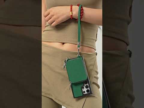 ルナシルバーシリーズ - カードホルダーとラウンドポーチ付きSamsung Galaxyクロスボディケース