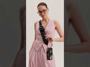 Black Samsung S26 Ultra leather wallet  phone case with crossbody strap for dog walking
