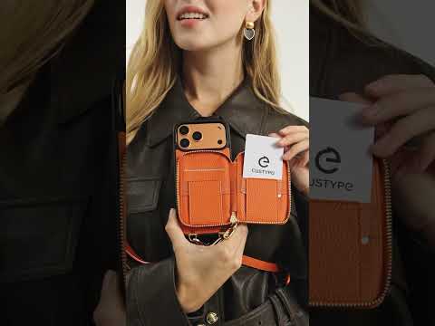 オリジナルデザインセット - 取り外し可能なワイヤレス充電クロスボディウォレット電話ケースラウンドポーチセット