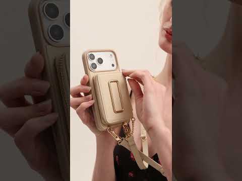 Original Design Set- Crossbody Square Stand Wallet Wireless Charging Phone Case Set