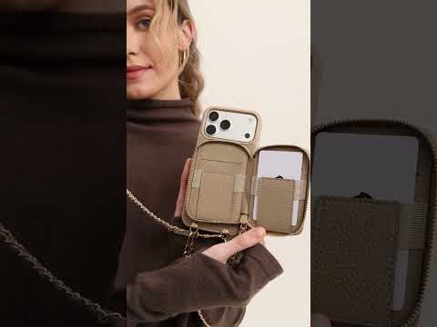 アリュールチェーンシリーズ - チェーンとスタンド付きウォレットフォンケース