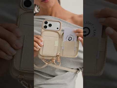 Wireless Charging Crossbody Wallet Phone Case Round Pouch Set