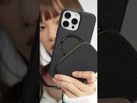 Unique Design Set- Wireless Charging Webbing Crossbody Phone Case Round Pouch Set