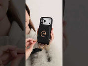 フラワー・ハッシュー製クロスボディスマホケース（ウォレット＆スタンド付き）