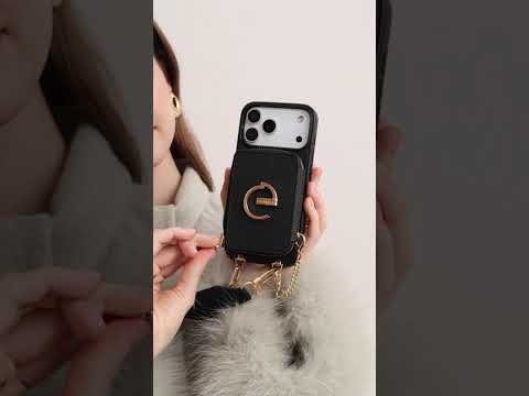 フラワー・ハッシュー製クロスボディスマホケース（ウォレット＆スタンド付き）