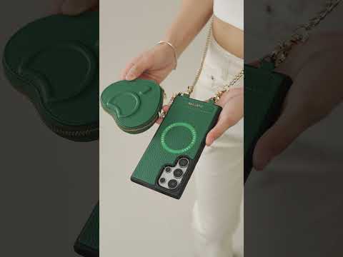 ハートチェーンキット - 取り外し可能なカードオーガナイザー付きSamsung Galaxyクロスボディケース