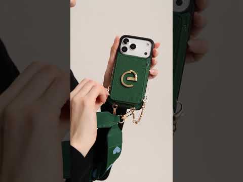 オリジナルデザインセット - ウェビングクロスボディウォレット付き iPhone ケース（スタンド付き）