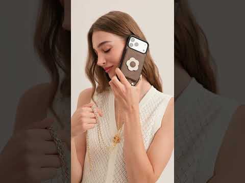 Delicate Metal Chain- Slim Wallet Phone Case with Crossbody Chain