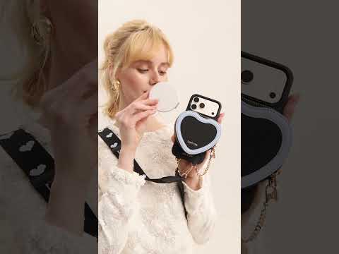 Patch Heart- Crossbody Phone Case with Magnet Heart Pouch