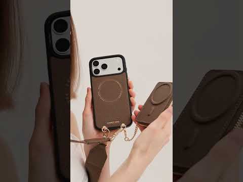 オリジナルデザインセット - ウェビングクロスボディウォレット付き iPhone ケース（スタンド付き）