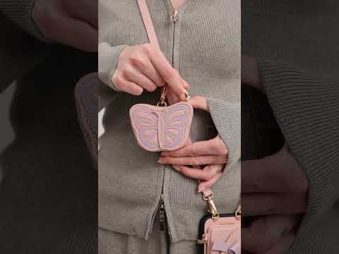 Flutter Flow- Crossbody Wallet Case with Butterfly AirPods Pouch & MagSafe