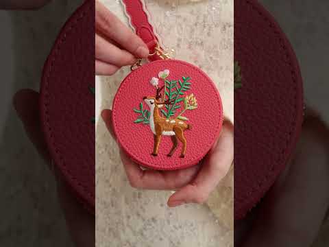 Embroidery Art- Crossbody Phone Case with Wallet & Pouch & Wave Strap