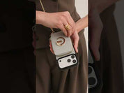 Delicate Metal Chain- iPhone Crossbody Case with Magnetic Card Holder