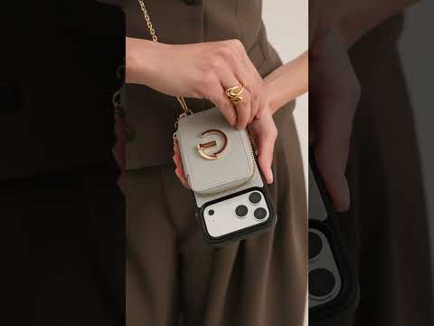 Delicate Metal Chain- iPhone Crossbody Case with Magnetic Card Holder
