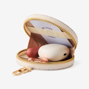 round leather coin pouch