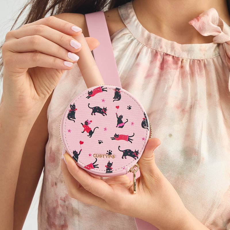 round leather coin pouch