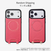 ハートデザインキット - ウェビングクロスボディとポーチ付きマグネット式スマホケース - iPhone 17 E