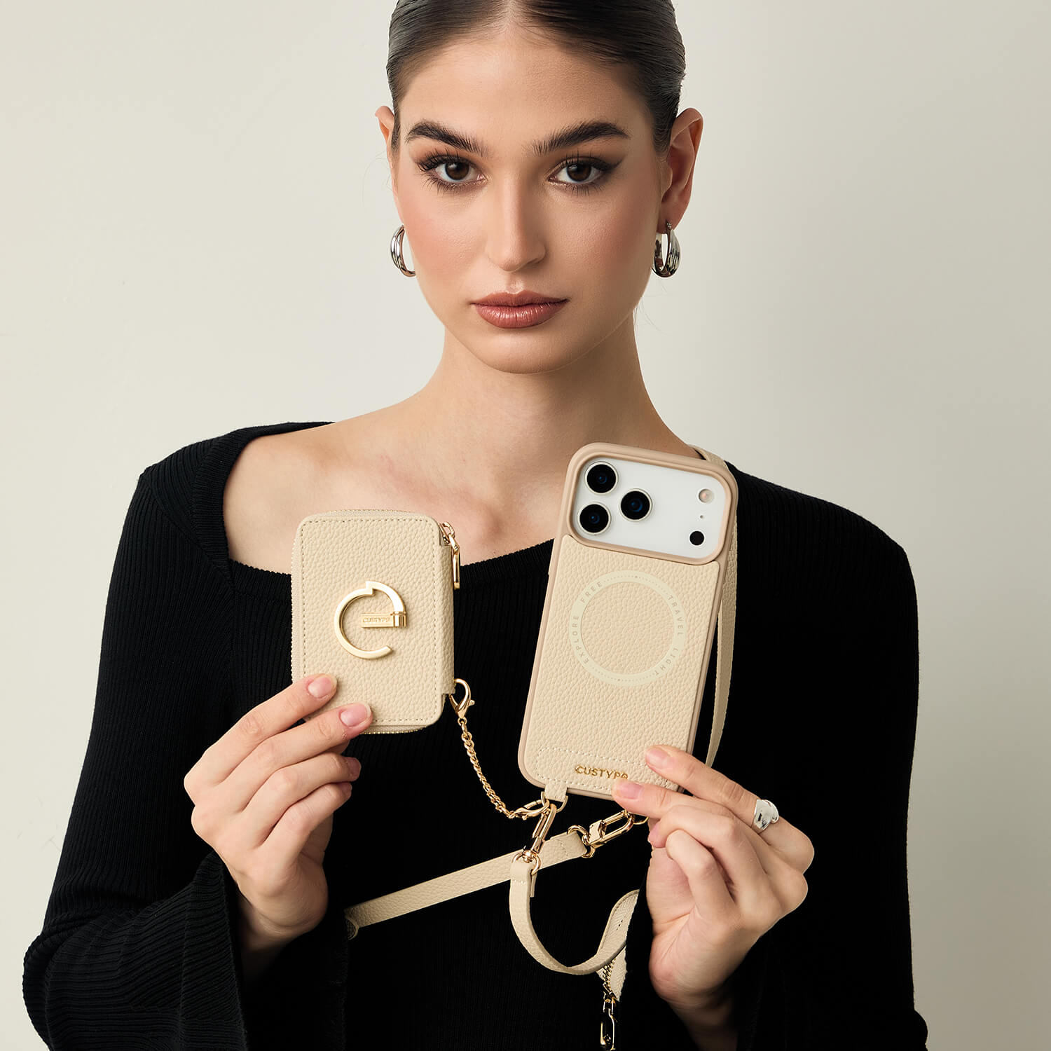 オリジナルデザインセット - 取り外し可能なワイヤレス充電電話ケース AirPods ポーチセット