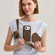 Roam Kit- iPhone Case with Magnetic Heart Pouch & Wide Strap