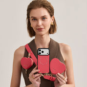 Roam Kit- iPhone Case with Magnetic Heart Pouch & Wide Strap