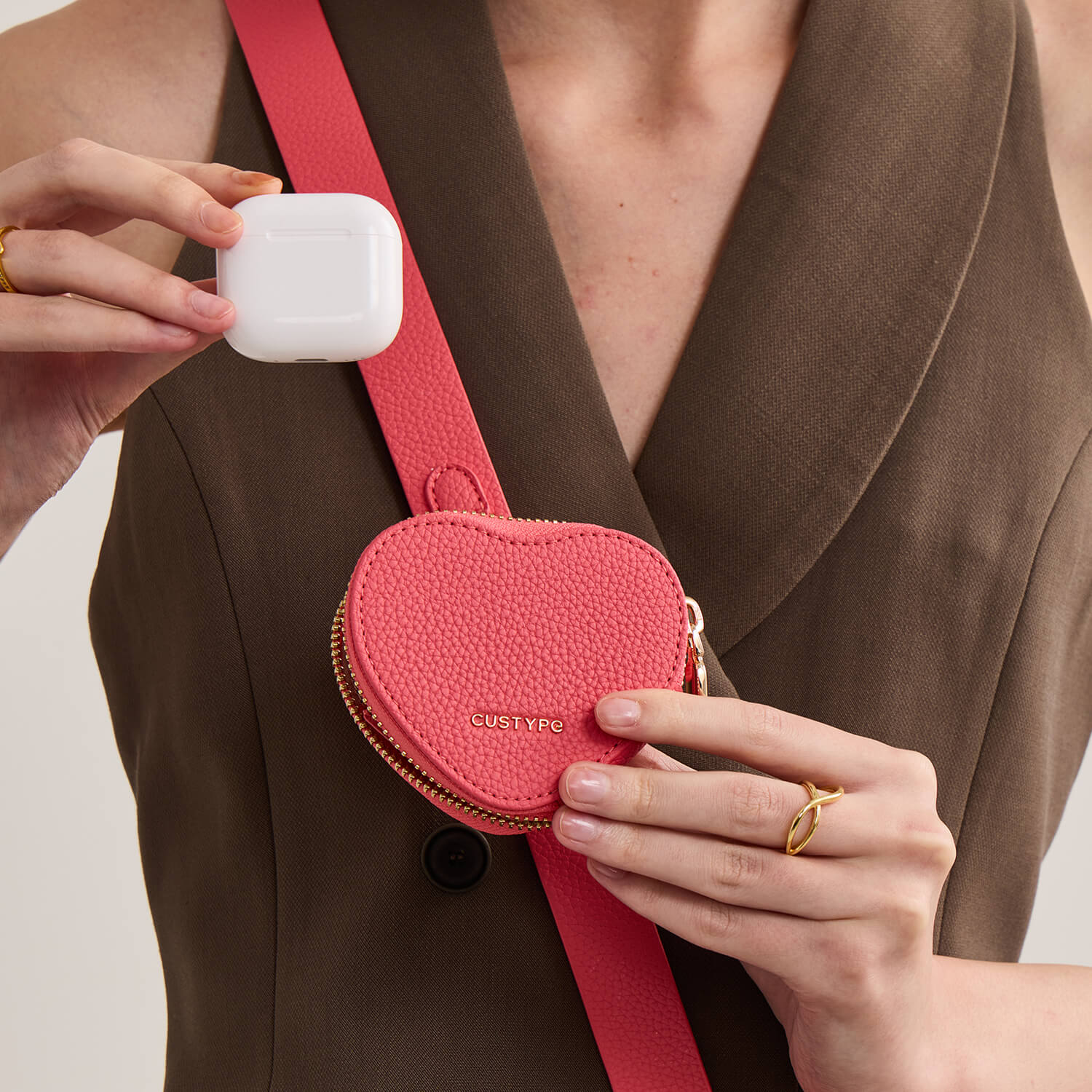 Roam Kit- iPhone Case with Magnetic Heart Pouch & Wide Strap