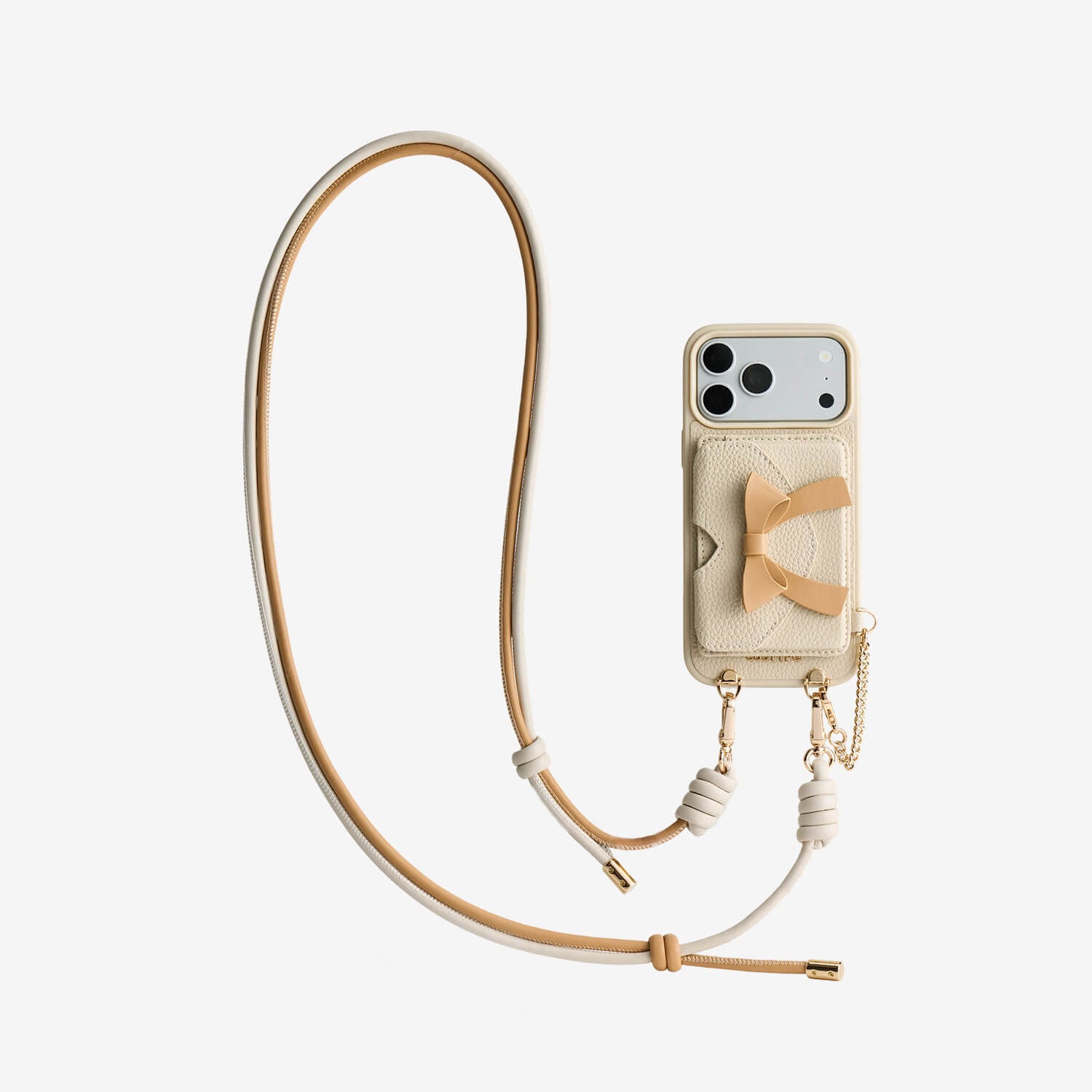 Elegant bow design iPhone 17 Pro MagSafe wallet phone case for cards, daily essentials and hands-free carrying